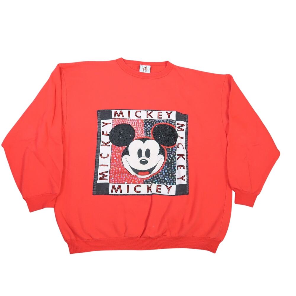 Vintage 90s Disney Mickey & Co red Mickey Mouse sequin sweatshirt L
